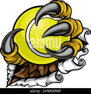 Strappare i Taloni di Claw che Holding Tennis Ball Illustrazione Vettoriale
