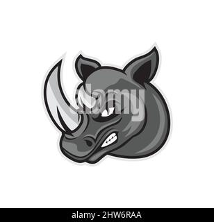Rhino Head design Illustration vettoriale eps format , adatto per le vostre esigenze di design, logo, illustrazione, animazione, ecc. Illustrazione Vettoriale