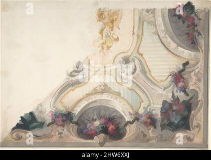 Art Inspired by Design for a painted Ceiling, 1800–1900, Watercolor, 8-3/4 x 12-1/4 in, drawings, Anonymous, Italian, 19th Century, Opere classiche modernizzate da Artotop con un tocco di modernità. Forme, colore e valore, impatto visivo accattivante sulle emozioni artistiche attraverso la libertà delle opere d'arte in modo contemporaneo. Un messaggio senza tempo che persegue una nuova direzione selvaggiamente creativa. Artisti che si rivolgono al supporto digitale e creano l'NFT Artotop Foto Stock