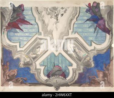 Art Inspired by Design for a painted Ceiling, 1800–1900, Watercolor, 9-3/4 x 12-1/8 in, drawings, Anonymous, Italian, 19th Century, Opere classiche modernizzate da Artotop con un tocco di modernità. Forme, colore e valore, impatto visivo accattivante sulle emozioni artistiche attraverso la libertà delle opere d'arte in modo contemporaneo. Un messaggio senza tempo che persegue una nuova direzione selvaggiamente creativa. Artisti che si rivolgono al supporto digitale e creano l'NFT Artotop Foto Stock