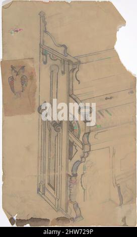 Arte ispirata dal Design per un pianoforte con un gufo, 19th secolo, grafite, foglio (irregolare): 6 5/8 x 4 pollici. (16,8 x 10,1 cm), Anonimo, Francese, 19th secolo, opere classiche modernizzate da Artotop con un tuffo di modernità. Forme, colore e valore, impatto visivo accattivante sulle emozioni artistiche attraverso la libertà delle opere d'arte in modo contemporaneo. Un messaggio senza tempo che persegue una nuova direzione selvaggiamente creativa. Artisti che si rivolgono al supporto digitale e creano l'NFT Artotop Foto Stock