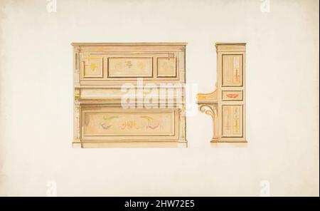 Arte ispirata al Design for a piano, 19th Century, acquerello su carta straccia, foglio: 16 7/8 x 10 5/8 poll. (42,8 x 27 cm), Anonimo, Francese, 19th secolo, opere classiche modernizzate da Artotop con un tuffo di modernità. Forme, colore e valore, impatto visivo accattivante sulle emozioni artistiche attraverso la libertà delle opere d'arte in modo contemporaneo. Un messaggio senza tempo che persegue una nuova direzione selvaggiamente creativa. Artisti che si rivolgono al supporto digitale e creano l'NFT Artotop Foto Stock