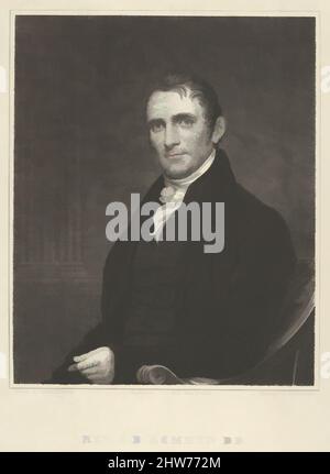 Arte ispirata da Rev. John Brodhead Romeyn, D., 1 maggio 1820, incisione; Secondo stato di due, piastra: 12 3/4 x 9 15/16 poll. (32,4 x 25,2 cm), Prints, Asher Brown Durand (American, Jefferson, New Jersey 1796–1886 Maplewood, New Jersey), dopo Samuel Lovett Waldo (American, Windham, Classic opere modernizzate da Artotop con un tuffo di modernità. Forme, colore e valore, impatto visivo accattivante sulle emozioni artistiche attraverso la libertà delle opere d'arte in modo contemporaneo. Un messaggio senza tempo che persegue una nuova direzione selvaggiamente creativa. Artisti che si rivolgono al supporto digitale e creano l'NFT Artotop Foto Stock