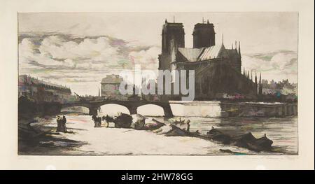 Arte ispirata dall'abside di Notre-Dame, Parigi, 1854, incisione, stampe, Charles Meryon (francese, 1821–1868, opere classiche modernizzate da Artotop con un tocco di modernità. Forme, colore e valore, impatto visivo accattivante sulle emozioni artistiche attraverso la libertà delle opere d'arte in modo contemporaneo. Un messaggio senza tempo che persegue una nuova direzione selvaggiamente creativa. Artisti che si rivolgono al supporto digitale e creano l'NFT Artotop Foto Stock