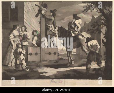 Art Inspired by Hudibras Triumphant (dodici grandi illustrazioni per le Hudibras di Samuel Butler, piastra 4), 1725–26 febbraio, incisione e incisione; primo stato di tre, foglio: 10 x 13 1/16 pollici. (25,4 x 33,2 cm) (rifilata all'interno del platemark), Prints, William Hogarth (British, Londra 1697–1764, opere classiche modernizzate da Artotop con un tuffo di modernità. Forme, colore e valore, impatto visivo accattivante sulle emozioni artistiche attraverso la libertà delle opere d'arte in modo contemporaneo. Un messaggio senza tempo che persegue una nuova direzione selvaggiamente creativa. Artisti che si rivolgono al supporto digitale e creano l'NFT Artotop Foto Stock