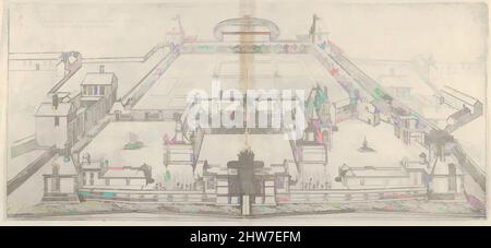 Art Inspired by Birds Eye View of the Chateau and Grounds of Anet, from Les Plus excellents Bastiments de France, 1607, Engraving, Sheet: 15 3/4 x 19 11/16 in. (40 x 50 cm), Jacques Androuet Du Cerceau (francese, Parigi 1510/12–1585 Annecy, opere classiche modernizzate da Artotop con un tocco di modernità. Forme, colore e valore, impatto visivo accattivante sulle emozioni artistiche attraverso la libertà delle opere d'arte in modo contemporaneo. Un messaggio senza tempo che persegue una nuova direzione selvaggiamente creativa. Artisti che si rivolgono al supporto digitale e creano l'NFT Artotop Foto Stock