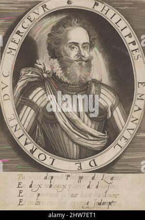 Arte ispirata a Philip Emanuel de Loraine, 16th–17th secolo, incisione, foglio: 5 3/16 x 3 9/16 poll. (13,2 x 9,1 cm), Prints, Thomas de Leu (francese 1560–1620, opere classiche modernizzate da Artotop con un tuffo di modernità. Forme, colore e valore, impatto visivo accattivante sulle emozioni artistiche attraverso la libertà delle opere d'arte in modo contemporaneo. Un messaggio senza tempo che persegue una nuova direzione selvaggiamente creativa. Artisti che si rivolgono al supporto digitale e creano l'NFT Artotop Foto Stock