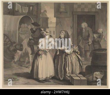 Arte ispirata al progresso Di Una harlot, piastra 1, prima del 1732 aprile, incisione e incisione; primo stato di quattro, foglio: 12 5/16 x 15 1/8 pollici. (31,3 x 38,4 cm), Prints, William Hogarth (Londra 1697–1764 Londra, opere classiche modernizzate da Artotop con un tuffo di modernità. Forme, colore e valore, impatto visivo accattivante sulle emozioni artistiche attraverso la libertà delle opere d'arte in modo contemporaneo. Un messaggio senza tempo che persegue una nuova direzione selvaggiamente creativa. Artisti che si rivolgono al supporto digitale e creano l'NFT Artotop Foto Stock