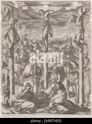 Arte ispirata da Cristo crocifisso tra i due ladri, le tre marie ai piedi della croce, 1612, incisione; terzo stato di tre (Bartsch), foglio: 18 7/8 x 14 9/16 pollici. (48 x 37 cm), Prints, Antonio Tempesta (Firenze 1555–1630 Roma, opere classiche modernizzate da Artotop con un tuffo di modernità. Forme, colore e valore, impatto visivo accattivante sulle emozioni artistiche attraverso la libertà delle opere d'arte in modo contemporaneo. Un messaggio senza tempo che persegue una nuova direzione selvaggiamente creativa. Artisti che si rivolgono al supporto digitale e creano l'NFT Artotop Foto Stock