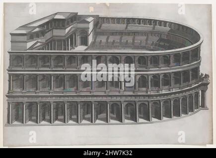 Arte ispirata a Speculum Romanae Magnificentiae: Teatro di Marcellus, 16th secolo, incisione, foglio: 14 3/8 x 21 1/4 in. (36,5 x 54 cm), stampe, Anonymous, opere classiche modernizzate da Artotop con un tuffo di modernità. Forme, colore e valore, impatto visivo accattivante sulle emozioni artistiche attraverso la libertà delle opere d'arte in modo contemporaneo. Un messaggio senza tempo che persegue una nuova direzione selvaggiamente creativa. Artisti che si rivolgono al supporto digitale e creano l'NFT Artotop Foto Stock