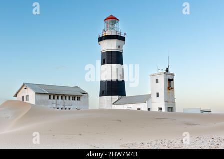 Faro di Cape Recife, costruito nel 1851, Capo Recife, Port Elizabeth/Gqberha, Provincia del Capo Orientale, Sudafrica, 26 febbraio 2022. Foto Stock