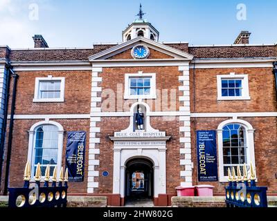 Blue Coat Hospital, Northgate Street, Chester, capitale di Cheshire, famosa per i suoi edifici storici. Foto Stock