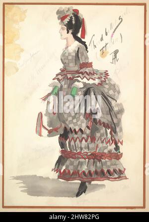 Art Inspired by Costume Design for 'Third Ballet Girl (Italian)', 1901, Watercolors over graphite, Mount: 11 1/16 x 8 3/16 poll. (28,1 x 20,8 cm), Percy Anderson (British, 1850/51–1928 London), Design for the Costume for 'Third Ballet Girl (Italian)' per il gioco 'Captain Jinks of the, opere classiche modernizzate da Artotop con un tuffo di modernità. Forme, colore e valore, impatto visivo accattivante sulle emozioni artistiche attraverso la libertà delle opere d'arte in modo contemporaneo. Un messaggio senza tempo che persegue una nuova direzione selvaggiamente creativa. Artisti che si rivolgono al supporto digitale e creano l'NFT Artotop Foto Stock