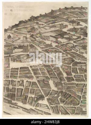 Arte ispirata al piano della Città di Roma. Parte 2 con la Trinita dei Monti, Palazzo Borghese e le Terme di Diocleziano, 1645, incisione con alcune incisioni, stato non descritto., foglio: 21 3/16 x 15 13/16 pollici. (53,8 x 40,2 cm), Prints, Antonio Tempesta (Firenze 1555–1630 Roma, opere classiche modernizzate da Artotop con un tuffo di modernità. Forme, colore e valore, impatto visivo accattivante sulle emozioni artistiche attraverso la libertà delle opere d'arte in modo contemporaneo. Un messaggio senza tempo che persegue una nuova direzione selvaggiamente creativa. Artisti che si rivolgono al supporto digitale e creano l'NFT Artotop Foto Stock
