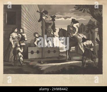 Art Inspired by Hudibras Triumphant (Plate 4: Illustrations to Samuel Butler's Hudibras), 1725–30 (?), incisione e incisione, Plate: 7 3/4 x 9 7/16 in. (19,7 x 23,9 cm), Prints, dopo William Hogarth (Londra 1697–1764 Londra, opere classiche modernizzate da Artotop con un tuffo di modernità. Forme, colore e valore, impatto visivo accattivante sulle emozioni artistiche attraverso la libertà delle opere d'arte in modo contemporaneo. Un messaggio senza tempo che persegue una nuova direzione selvaggiamente creativa. Artisti che si rivolgono al supporto digitale e creano l'NFT Artotop Foto Stock