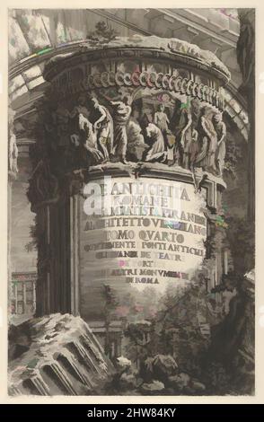 Art Inspired by Title page: Volume IV, 'le antichità di Roma di Giambatista Piranesi, architetto veneziano. Volume 4, contenente gli antichi ponti, i resti di teatri, di portici e di altri monumenti di Roma (le antichità romane di Giambatista Piranesi architetto, opere classiche modernizzate da Artotop con un tuffo di modernità. Forme, colore e valore, impatto visivo accattivante sulle emozioni artistiche attraverso la libertà delle opere d'arte in modo contemporaneo. Un messaggio senza tempo che persegue una nuova direzione selvaggiamente creativa. Artisti che si rivolgono al supporto digitale e creano l'NFT Artotop Foto Stock