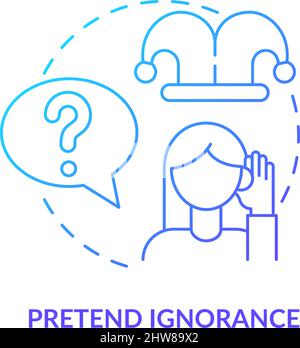 Fingi l'ignoranza blu sfumatura concetto icona Illustrazione Vettoriale