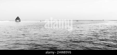 Isole Maldive per vacanze di lusso. Bianco e nero. Foto Stock