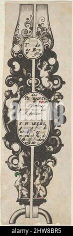 Art Inspired by Title Page, from Des Pendants de Cleffs pour les Femmes, 1580–1600, incisione e ricatto, Sheet: 3 5/8 x 1 1/8 in. (9,2 x 2,9 cm), Johann Theodor de Bry (Olanda, Strasburgo 1561–1623 Bad Schwalbach), pagina del titolo da una serie di cinque tavole di disegni pensili, opere classiche modernizzate da Artotop con un tuffo di modernità. Forme, colore e valore, impatto visivo accattivante sulle emozioni artistiche attraverso la libertà delle opere d'arte in modo contemporaneo. Un messaggio senza tempo che persegue una nuova direzione selvaggiamente creativa. Artisti che si rivolgono al supporto digitale e creano l'NFT Artotop Foto Stock