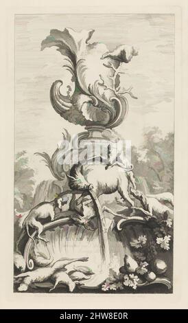 Art Inspired by Title Page from Book of Vases, 18th Century, Etching, Plate: 14 15/16 x 8 13/16 in. (37,9 x 22,4 cm), Jacques de la Joue il giovane (francese, Parigi 1686–1761 Parigi, opere classiche modernizzate da Artotop con un tuffo di modernità. Forme, colore e valore, impatto visivo accattivante sulle emozioni artistiche attraverso la libertà delle opere d'arte in modo contemporaneo. Un messaggio senza tempo che persegue una nuova direzione selvaggiamente creativa. Artisti che si rivolgono al supporto digitale e creano l'NFT Artotop Foto Stock