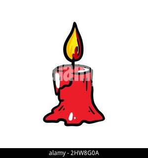 Candela disegnata a mano. Illustrazione vettoriale Illustrazione Vettoriale