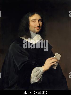 Arte ispirata a Jean-Baptiste Colbert (1619–1683), 1655, olio su tela, 36 1/4 x 28 1/2 pollici (92,1 x 72,4 cm), dipinti, Philippe de Champaigne (francese, Bruxelles 1602–1674 Parigi), nel 1651 Colbert si unì alla famiglia del cardinale Mazarin, consigliere principale della regina Anna d'Austria, opere classiche modernizzate da Artotop con un tuffo di modernità. Forme, colore e valore, impatto visivo accattivante sulle emozioni artistiche attraverso la libertà delle opere d'arte in modo contemporaneo. Un messaggio senza tempo che persegue una nuova direzione selvaggiamente creativa. Artisti che si rivolgono al supporto digitale e creano l'NFT Artotop Foto Stock