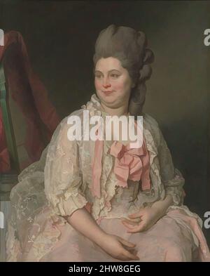 Arte ispirata a Madame de Saint-Maurice, 1776, olio su tela, 39 1/2 x 31 7/8 poll. (100,3 x 81 cm), dipinti, Joseph Siffred Duplessis (francese, Carpentras 1725–1802 Versailles), la foto fu esposta da Duplessis al Salone del 1777, dove fu ammirata per la sua veridicità e, opere classiche modernizzate da Artotop con un tuffo di modernità. Forme, colore e valore, impatto visivo accattivante sulle emozioni artistiche attraverso la libertà delle opere d'arte in modo contemporaneo. Un messaggio senza tempo che persegue una nuova direzione selvaggiamente creativa. Artisti che si rivolgono al supporto digitale e creano l'NFT Artotop Foto Stock