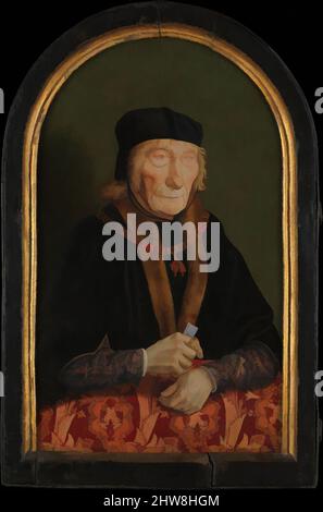 Arte ispirata da Jan (1438-1516), primo conte d'Egmond; Contessa d'Egmond (Magdalena van Werdenburg, 1464-1538), olio su tela, trasferito dal legno (, il conte); olio su legno (, la contessa), (, il conte): Complessivo, con sommità arcuata, 16 3/4 x 10 1/4 poll. (42,5 x 26 cm); opere classiche originali modernizzate da Artotop con un tocco di modernità. Forme, colore e valore, impatto visivo accattivante sulle emozioni artistiche attraverso la libertà delle opere d'arte in modo contemporaneo. Un messaggio senza tempo che persegue una nuova direzione selvaggiamente creativa. Artisti che si rivolgono al supporto digitale e creano l'NFT Artotop Foto Stock