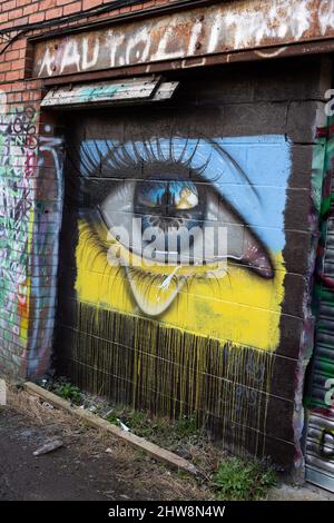 Bandiera Ucraina dipinta numero 3999 Foto Stock