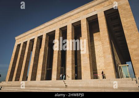 Ankara, Turchia - 09 novembre 2021: Primo piano di Anitkabir. Scatto editoriale ad Ankara. Foto Stock