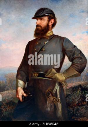 Stonewall Jackson. Ritratto del generale dell'esercito confederato Thomas Jonathan 'Stonewall' Jackson (1824-1863) di John Adams Elder, olio su tela, 1876 Foto Stock