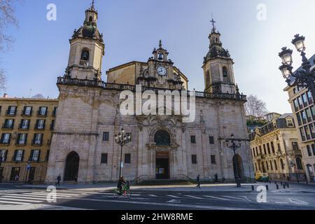 Bilbao, Spagna, 15 febbraio 2022. Chiesa di San Nicolas nella città di Bilbao in Spagna Foto Stock