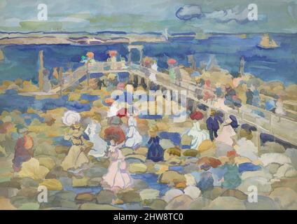 Arte ispirata da Low Tide, Beachmont, ca. 1900–1905, acquerello a matita, 15 3/8 x 22 pollici (39 x 55,9 cm), disegni, Maurice Brazil Prendergast (americano, San Giovanni, Terranova 1858–1924 New York, opere classiche modernizzate da Artotop con un tuffo di modernità. Forme, colore e valore, impatto visivo accattivante sulle emozioni artistiche attraverso la libertà delle opere d'arte in modo contemporaneo. Un messaggio senza tempo che persegue una nuova direzione selvaggiamente creativa. Artisti che si rivolgono al supporto digitale e creano l'NFT Artotop Foto Stock