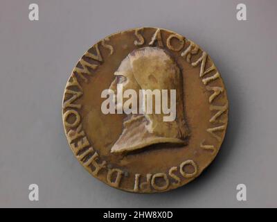 Arte ispirata dalla Medaglia: Girolamo Savorgnan o Savorniano, modello prima del 1514 (cast 19th secolo), Italiano, Venezia, Bronzo, Diam. 4,8 cm, peso 47,72 g., Medaglie, fra Antonio da Brescia (attivo ca. 1485–1525), questa è una delle otto medaglie attribuite al medaglia fra Antonio da Brescia, opere classiche modernizzate da Artotop con un tuffo di modernità. Forme, colore e valore, impatto visivo accattivante sulle emozioni artistiche attraverso la libertà delle opere d'arte in modo contemporaneo. Un messaggio senza tempo che persegue una nuova direzione selvaggiamente creativa. Artisti che si rivolgono al supporto digitale e creano l'NFT Artotop Foto Stock