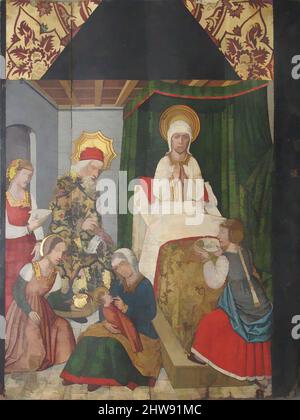 Arte ispirata da Panel con la nascita di San Giovanni Battista da Retable, 15th secolo, fatta ad Aragona, Spagna, spagnolo, Tempera su legno, oro macinato, H. 37-1/2, W. 28 in., quadri-Pannelli, Domingo RAM (spagnolo, Aragon, attivo 1464–1507, opere classiche modernizzate da Artotop con un tuffo di modernità. Forme, colore e valore, impatto visivo accattivante sulle emozioni artistiche attraverso la libertà delle opere d'arte in modo contemporaneo. Un messaggio senza tempo che persegue una nuova direzione selvaggiamente creativa. Artisti che si rivolgono al supporto digitale e creano l'NFT Artotop Foto Stock