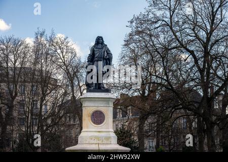 Staue di Colbert in piazza colbert, Reims, Francia Foto Stock