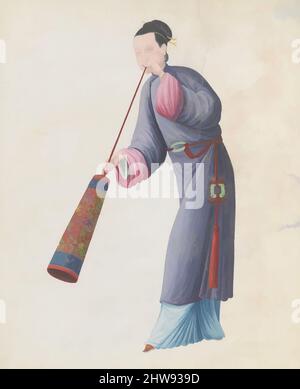 Arte ispirata da Watercolor del musicista che suona laba, fine 18th secolo, Cina, cinese, Watercolor su carta, Totale: 43,2 x 35,6 x 1,3cm (17 x 14 x 1/2in.), opere su carta, opere classiche modernizzate da Artotop con un tocco di modernità. Forme, colore e valore, impatto visivo accattivante sulle emozioni artistiche attraverso la libertà delle opere d'arte in modo contemporaneo. Un messaggio senza tempo che persegue una nuova direzione selvaggiamente creativa. Artisti che si rivolgono al supporto digitale e creano l'NFT Artotop Foto Stock