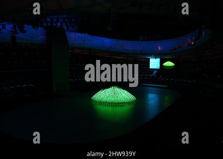 General view, 4 FEBBRAIO 2022 : Pechino 2022 Olimpiadi Winter Games cerimonia di apertura al National Stadium di Pechino, Cina.USA ORIGINE SOLO VENDITE Foto Stock