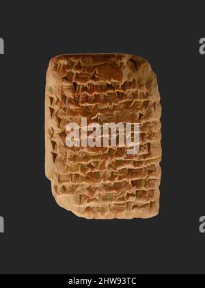 Arte ispirata dalla lettera di Amarna: Lettera reale da Ashur-uballit, il re di Assiria, al re d'Egitto, nuovo regno, periodo di Amarna, dinastia 18, ca. 1353–1336 a.C., dall'Egitto; probabilmente dal Medio Egitto, Amarna (Akhetaten), Clay, H. 7,7 cm (3 1/16 in.); W. 5,5 cm (2 3/16 in.), questo, opere classiche modernizzate da Artotop con un tuffo di modernità. Forme, colore e valore, impatto visivo accattivante sulle emozioni artistiche attraverso la libertà delle opere d'arte in modo contemporaneo. Un messaggio senza tempo che persegue una nuova direzione selvaggiamente creativa. Artisti che si rivolgono al supporto digitale e creano l'NFT Artotop Foto Stock