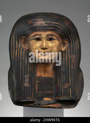 Arte ispirata dalla maschera funeraria del Overseeer of Builders Amenhotep, New Kingdom, Dynasty 18, ca. 1479–1425 a.C., dall'Egitto, dall'Egitto superiore, da Tebe, da Cartonnage, vernice, h. 50 cm (19 11/16 poll.); w. 42 cm (16 9/16 poll.); d. 45,7 cm (18 poll.), questa maschera è stata realizzata per un uomo di nome Amenhotep che era, opere classiche modernizzate da Artotop con un tuffo di modernità. Forme, colore e valore, impatto visivo accattivante sulle emozioni artistiche attraverso la libertà delle opere d'arte in modo contemporaneo. Un messaggio senza tempo che persegue una nuova direzione selvaggiamente creativa. Artisti che si rivolgono al supporto digitale e creano l'NFT Artotop Foto Stock