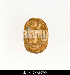 Arte ispirata a Scarab inscritto con il Trono Nome di Ahmose, nuovo Regno, Dinastia 18, ca. 1550–1525 a.C., dall'Egitto, Steatite, l. 1,3 cm (1/2 pollici), opere classiche modernizzate da Artotop con un tuffo di modernità. Forme, colore e valore, impatto visivo accattivante sulle emozioni artistiche attraverso la libertà delle opere d'arte in modo contemporaneo. Un messaggio senza tempo che persegue una nuova direzione selvaggiamente creativa. Artisti che si rivolgono al supporto digitale e creano l'NFT Artotop Foto Stock