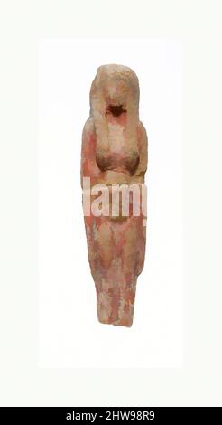 Arte ispirata alla statuetta femminile in piedi con la lunga e sottile parrucca e le gambe mancanti, New Kingdom, Dynasty 18–19, ca. 1390–1186 a.C., dall'Egitto, ceramica, altezza: 13,6 cm (5 3/8 pollici), opere classiche modernizzate da Artotop con un tuffo di modernità. Forme, colore e valore, impatto visivo accattivante sulle emozioni artistiche attraverso la libertà delle opere d'arte in modo contemporaneo. Un messaggio senza tempo che persegue una nuova direzione selvaggiamente creativa. Artisti che si rivolgono al supporto digitale e creano l'NFT Artotop Foto Stock