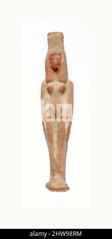 Arte ispirata da statuetta femminile in piedi con altura, New Kingdom, Dynasty 18–19, ca. 1390–1186 a.C., dall'Egitto, ceramica, altezza: 14,1 cm (5 9/16 pollici), opere classiche modernizzate da Artotop con un tuffo di modernità. Forme, colore e valore, impatto visivo accattivante sulle emozioni artistiche attraverso la libertà delle opere d'arte in modo contemporaneo. Un messaggio senza tempo che persegue una nuova direzione selvaggiamente creativa. Artisti che si rivolgono al supporto digitale e creano l'NFT Artotop Foto Stock