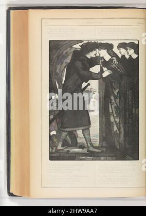 Art Inspired by King Sigurd The Crusader (Good Words for 1862, op. P. 248), 1862, incisione in legno, foglio: 9 5/16 x 6 5/16 in. (23,7 x 16 cm), stampe, dopo Sir Edward Burne-Jones (British, Birmingham 1833–1898 Fulham), re Sigurd il Crociato è una delle molte incisioni in legno a cui si è abituato, opere classiche modernizzate da Artotop con un tuffo di modernità. Forme, colore e valore, impatto visivo accattivante sulle emozioni artistiche attraverso la libertà delle opere d'arte in modo contemporaneo. Un messaggio senza tempo che persegue una nuova direzione selvaggiamente creativa. Artisti che si rivolgono al supporto digitale e creano l'NFT Artotop Foto Stock