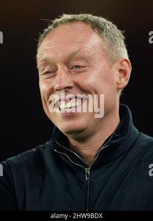 Steve Cooper, direttore della foresta di Nottingham, prima della partita del campionato Sky Bet a Bramall Lane, Sheffield. Data foto: Venerdì 4 marzo 2022. Foto Stock