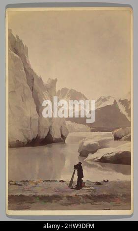 Art Inspired by Self-Ritratto at Glacier Bay, Alaska, 1889–91, stampa in argento albume da vetro negativo, immagine: 8 1/8 x 5 1/16 pollici (20,7 x 12,8 cm), fotografie, Frank Jay Haynes (americano, 1853–1921, opere classiche modernizzate da Artotop con un tuffo di modernità. Forme, colore e valore, impatto visivo accattivante sulle emozioni artistiche attraverso la libertà delle opere d'arte in modo contemporaneo. Un messaggio senza tempo che persegue una nuova direzione selvaggiamente creativa. Artisti che si rivolgono al supporto digitale e creano l'NFT Artotop Foto Stock