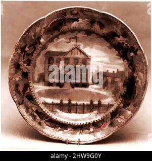 Arte ispirata a Cup Plate, ca. 1825–ca. 1827, fabbricato a Staffordshire, Stoke-on-Trent, Inghilterra, British (mercato americano), Terracotta, transfer-printed, Diam. 4 1/4 poll. (10,8 cm), Ceramica, Ralph Stevenson & Williams (attivo ca. 1825–27, opere classiche modernizzate da Artotop con un tocco di modernità. Forme, colore e valore, impatto visivo accattivante sulle emozioni artistiche attraverso la libertà delle opere d'arte in modo contemporaneo. Un messaggio senza tempo che persegue una nuova direzione selvaggiamente creativa. Artisti che si rivolgono al supporto digitale e creano l'NFT Artotop Foto Stock