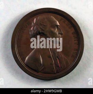 Arte ispirata dalla Medaglia commemorativa delle dimissioni della Presidenza di George Washington, 1797, Bronzo, Diam. 1 5/8 poll. (4,1 cm), Metal, opere classiche modernizzate da Artotop con un tuffo di modernità. Forme, colore e valore, impatto visivo accattivante sulle emozioni artistiche attraverso la libertà delle opere d'arte in modo contemporaneo. Un messaggio senza tempo che persegue una nuova direzione selvaggiamente creativa. Artisti che si rivolgono al supporto digitale e creano l'NFT Artotop Foto Stock