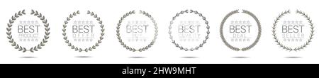 Best Offer Set etichette Grey Laurel WREATH Illustrazione Vettoriale