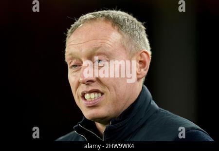 Steve Cooper, direttore della foresta di Nottingham, prima della partita del campionato Sky Bet a Bramall Lane, Sheffield. Data foto: Venerdì 4 marzo 2022. Foto Stock